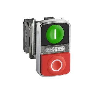 Pulsador luminoso doble c/LED 24VAC/DC NA+NC